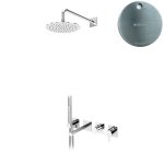 Bruma Lusa Zestaw wannowo-natryskowa podtynkowy z deszczownicą Ø 250 mm Satinox 1013111ST