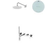 Bruma Lusa Zestaw wannowo-natryskowa podtynkowy z deszczownicą Ø 250 mm Pure White 1013111PW