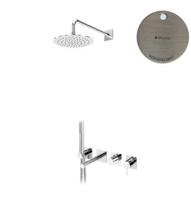 Bruma Lusa Zestaw wannowo-natryskowa podtynkowy z deszczownicą Ø 250 mm Morning Mist 1013111MM
