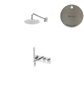 Bruma Lusa Zestaw wannowo-natryskowa podtynkowy z deszczownicą Ø 250 mm Morning Mist 1873731MM
