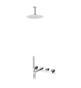 Bruma Lusa Zestaw wannowo-natryskowy podtynkowy z deszczownicą Ø 250 mm Chrom 1013412CR