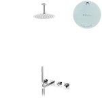 Bruma Lusa Zestaw wannowo-natryskowy podtynkowy z deszczownicą Ø 250 mm Pure White 1013412PW