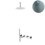 Bruma Lusa Zestaw wannowo-natryskowy podtynkowy z deszczownicą Ø 250 mm Satinox 1013411ST