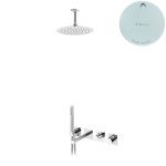 Bruma Lusa Zestaw wannowo-natryskowy podtynkowy z deszczownicą Ø 250 mm Pure White 1013411PW