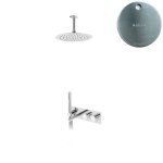 Bruma Lusa Zestaw wannowo-natryskowy podtynkowy z deszczownicą Ø 250 mm Satinox 1873801ST