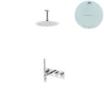 Bruma Lusa Zestaw wannowo-natryskowy podtynkowy z deszczownicą Ø 250 mm Pure White 1873801PW