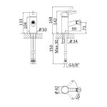 Bruma Lusitano Bateria bidetowa 1-otworowa z korkiem Click-Clack Night Sky 1070211NS W MAGAZYNIE !!!