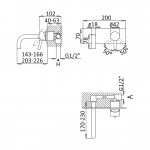 Bruma Lusitano Bateria umywalkowa 2-otworowa Podtynkowa Night sky 1078301NS
