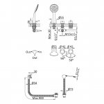 Bruma Lusitano Bateria wannowo-natryskowa na brzeg wanny Chrom 1075201CR