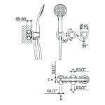 Bruma Lusitano Bateria wannowo-natryskowa Podtynkowa Chrom 1071101CR