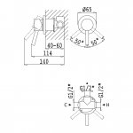 Bruma Lusitano Mieszacz ścienna 1-otworowy z 1 wylotem Sunrise 1071201SR