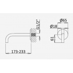    Bruma Lusitano Wylewka umywalkowa 170 mm ścienna night sky 1220016NS W MAGAZYNIE !!!