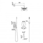    Bruma Lusitano Zestaw natryskowy Ø 250 mm Podtynkowy z ramieniem ściennym i słuchawką Night sky 1077608NS 