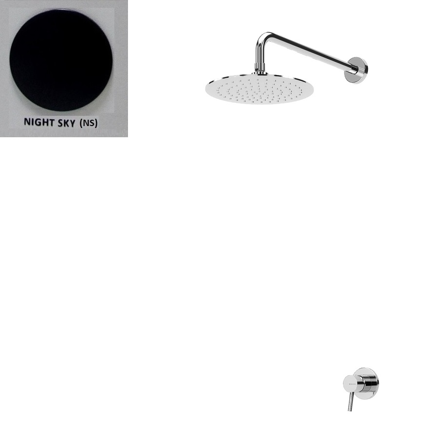 Bruma Lusitano Zestaw natryskowy 200 mm Podtynkowy z ramieniem ściennym night sky 1077601NS