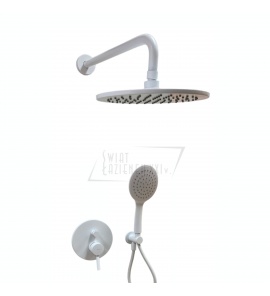      Bruma Lusitano Zestaw natryskowy Ø 250 mm Podtynkowy z ramieniem ściennym i słuchawką Pure white 1077608PW W MAGAZYNIE!!
