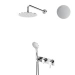 Bruma Lusitano Zestaw natryskowy 250 mm Podtynkowy z ramieniem ściennym i słuchawką Pure white 1075702PW