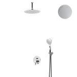 Bruma Lusitano Zestaw natryskowy Ø 250 mm Podtynkowy z ramieniem sufitowym i słuchawką Pure white 1075604PW