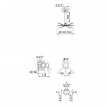 Bruma Lusitano Zestaw natryskowy Ø 250 mm Podtynkowy z ramieniem sufitowym Satinox 1075602ST