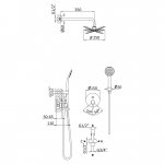 Bruma Lusitano Zestaw natryskowy Ø 250 mm Podtynkowy z ramieniem ściennym Chrom 1077608CR