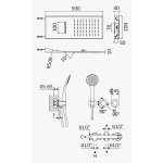 Bruma Lusitano Zestaw natryskowy podtynkowy z natryskiem Line Cascade i słuchawką prysznicową Chrom 1074101CR