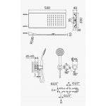 Bruma Lusitano Zestaw natryskowy podtynkowy z deszczownicą i słuchawką prysznicową Pure White 1074111PW