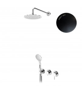 Bruma Lusitano Zestaw natryskowy 200 mm Podtynkowy z ramieniem ściennym i słuchawką Night sky 1075701NS