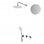 Bruma Lusitano Zestaw natryskowy 200 mm Podtynkowy z ramieniem ściennym i słuchawką Pure white 1075701PW