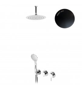 Bruma Lusitano Zestaw natryskowy 200 mm Podtynkowy z ramieniem sufitowym i słuchawką Night sky 1075801NS