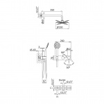 Bruma Lusitano Zestaw prysznicowy podtynkowy z deszczownicą Ø 230 mm z ramieniem ściennym i zestawem słuchawkowym Emotion Chrom 1075701CR