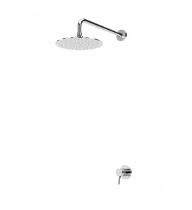 Bruma Lusitano Zestaw prysznicowy podtynkowy z deszczownicą Ø 230 mm i ramieniem ściennym Chrom 1077601CR
