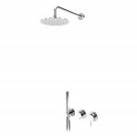 Bruma Lusitano Zestaw prysznicowy podtynkowy z deszczownicą Ø 230 mm z ramieniem ściennym i zestawem słuchawkowym Emotion Chrom 1075701CR
