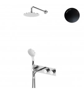 Bruma Lusitano Zestaw wannowo-natryskowy 200 mm Podtynkowy termostatyczny z ramieniem ściennym Night sky 1383101NS