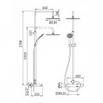 Bruma Lusitano Zestaw wannowo-natryskowy Naścienny Ø 230 mm Chrom 1072606CR