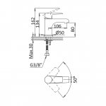 Bruma Nautic Bateria umywalkowa jednootworowa bez korka Chrom 1810101CR