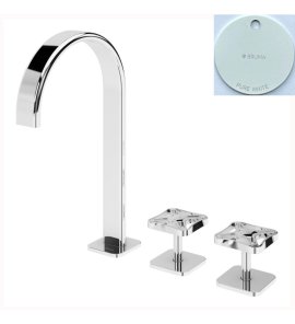 Bruma Navy Bateria umywalkowa 3-otworowa z korkiem Click-Clack Pure White 1902611PW