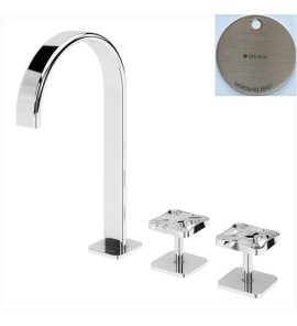 Bruma Navy Bateria umywalkowa 3-otworowa z korkiem Click-Clack Morning Mist 1902611MM