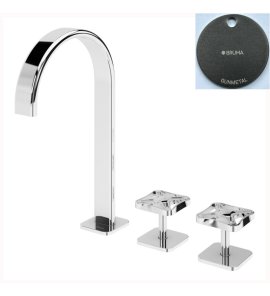 Bruma Navy Bateria umywalkowa 3-otworowa z korkiem Click-Clack Gunmetal 1902611MG