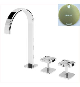 Bruma Navy Bateria umywalkowa 3-otworowa z korkiem Click-Clack Sunrise 1902611SR