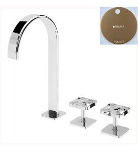 Bruma Navy Bateria umywalkowa 3-otworowa z korkiem Click-Clack Sunset 1902611SS