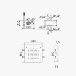 Bruma Navy Zestaw natryskowy termostatyczny z deszczownicą sufitową 380x380 mm i słuchawką prysznicową Chrom 1907861CR