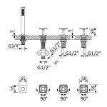 Bruma Navy Zestaw wannowo-natryskowy nablatowy z zestawem natryskowym Pure White 1905011PW