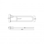 Bruma Poręcz prosta dla niepełnosprawnych ścienna składana z uchwytem na papier toaletowy Inox mat 1520009IS
