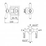 Bruma Przełącznik baterii wannowej podtynkowy Chrom 1171500CR