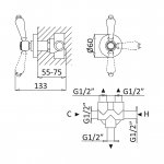 Bruma Przełącznik baterii wannowej/wannowo-natryskowej podtynkowy Chrom 1171600CR