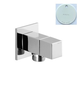 Bruma Przyłącze kątowe węża z zaworem 1/2" Pure White 1262002PW