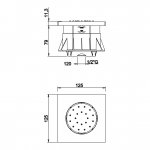 Bruma QuadraIn Dysza ścienna prysznicowa 124,5x124,5 Chrom 1455604CR