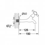 Bruma Roma Zawór ścienny Chrom 1204001CR
