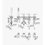 Bruma Royale Bateria wannowa na brzeg wanny z zestawem natryskowym Gunmetal 1925011MG