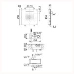Bruma Royale Zestaw termostatyczny natryskowy podtynkowy z deszczownicą montowaną w sufit ze strumieniem kaskadowym 500x500 mm i słuchawką prysznicową Night Sky 1927881NS