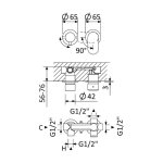 Bruma Spring Bateria natryskowy podtynkowa 2-drożna Sunset 1121620SS